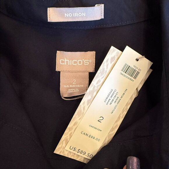 Women's Navy Blue Blouse - Picture 3 of 3